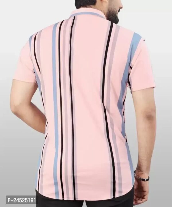 Trendy Multicolored Polyester Blend Striped Casual Shirt For Men - Image 3