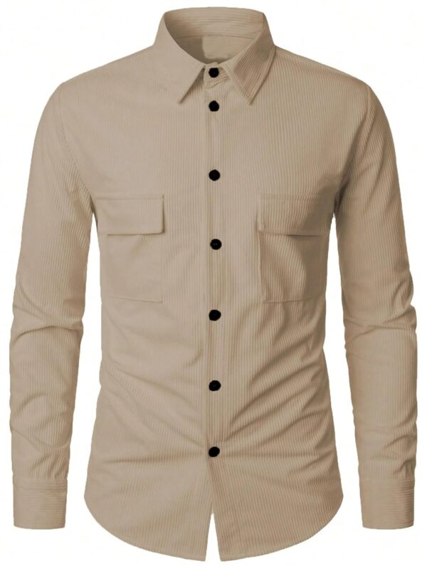 Lymio Casual Shirt for Men| Shirt for Men| Men Stylish Shirt (Rib-Shirt) (L, Khakhi) - Image 3