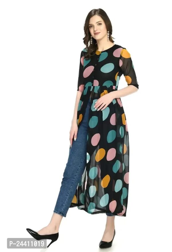 Stylish georgette Multicoloured Printed Dress For Women - Image 3