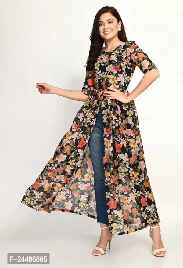 Stylish georgette Multicoloured Floral Printed Dress For Women